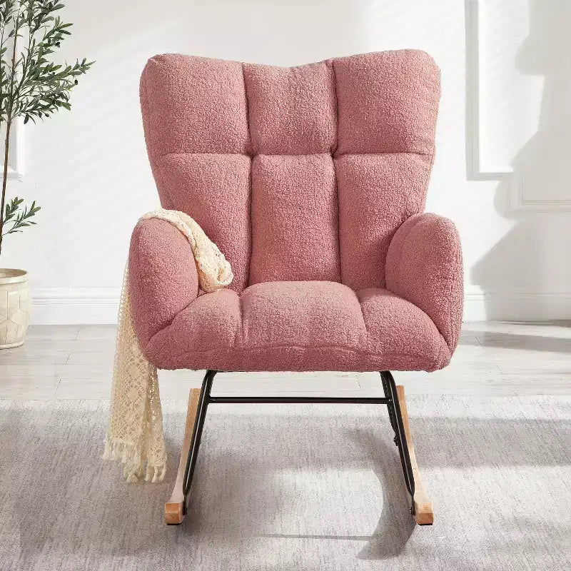 Fauteuil à bascule Vatros Chaise de nurserie Fauteuil à bascule moderne avec dossier haut