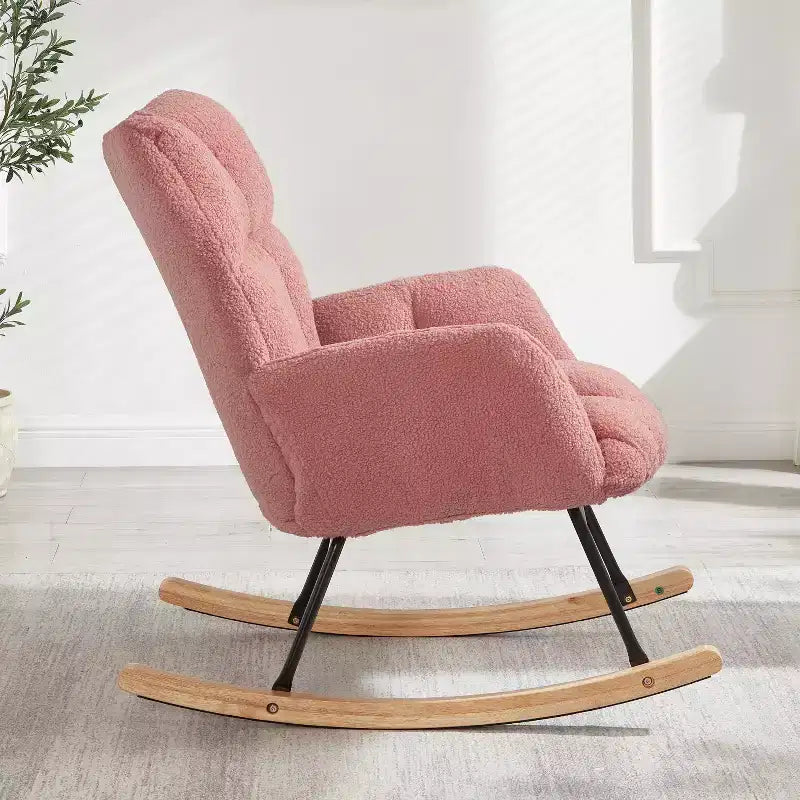 Fauteuil à bascule Vatros Chaise de nurserie Fauteuil à bascule moderne avec dossier haut
