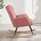 Fauteuil à bascule Vatros Chaise de nurserie Fauteuil à bascule moderne avec dossier haut
