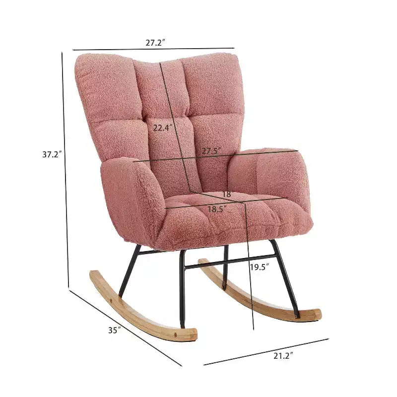 Fauteuil à bascule Vatros Chaise de nurserie Fauteuil à bascule moderne avec dossier haut