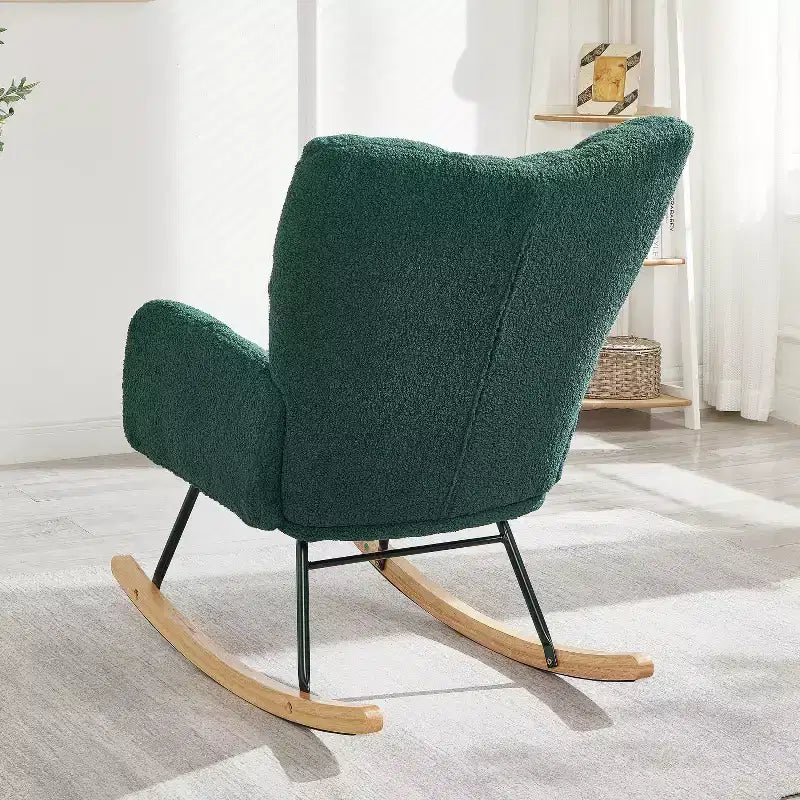 Fauteuil à bascule Vatros Chaise de nurserie Fauteuil à bascule moderne avec dossier haut