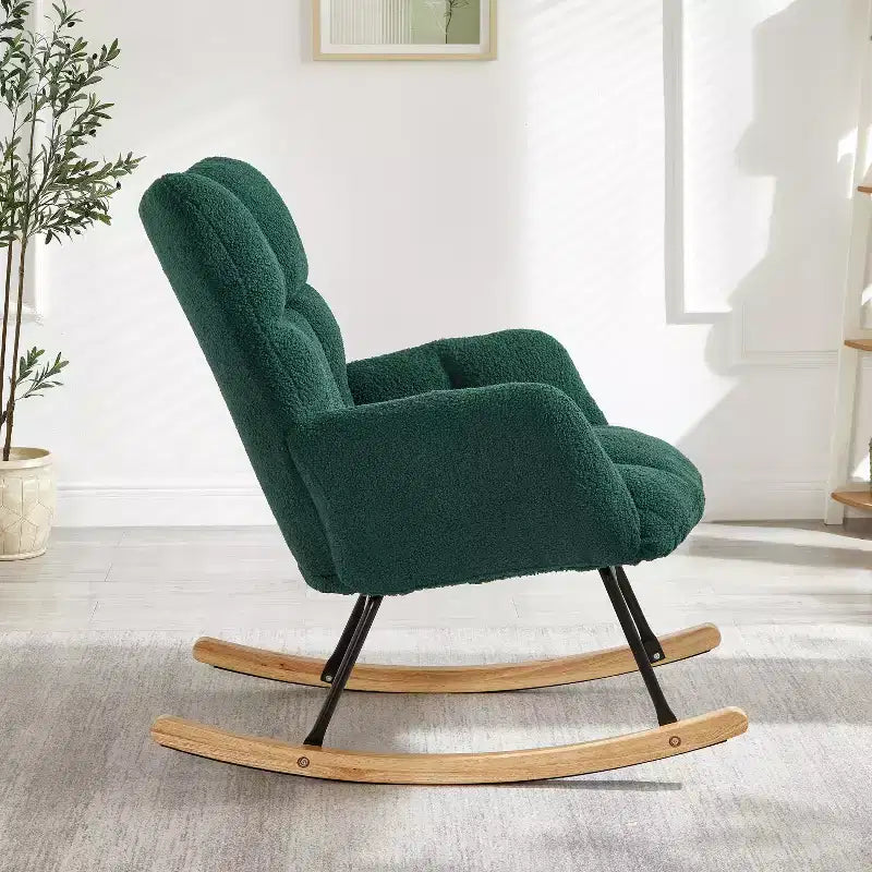 Fauteuil à bascule Vatros Chaise de nurserie Fauteuil à bascule moderne avec dossier haut