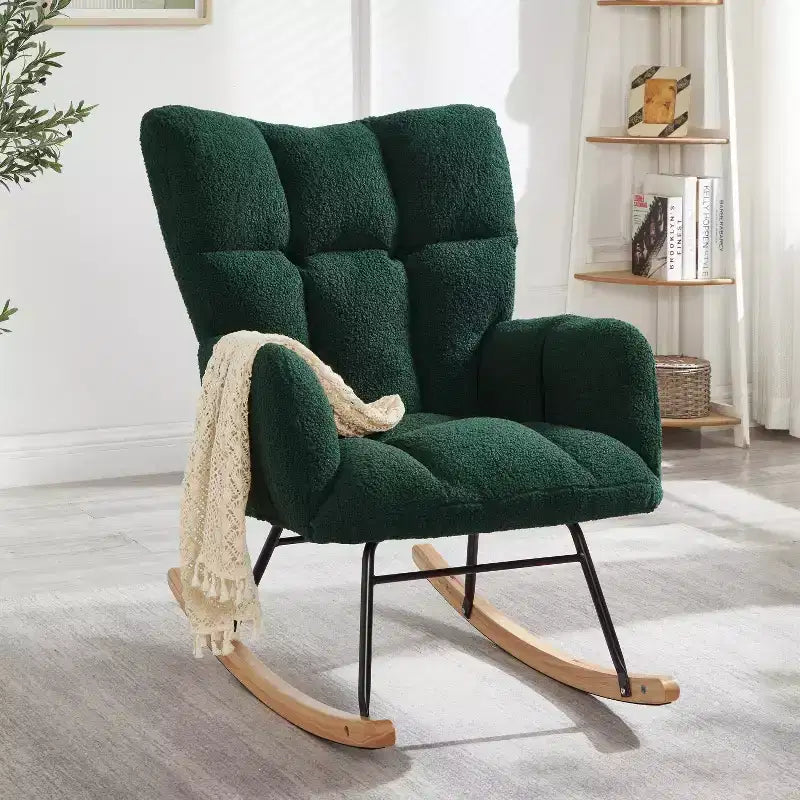 Fauteuil à bascule Vatros Chaise de nurserie Fauteuil à bascule moderne avec dossier haut