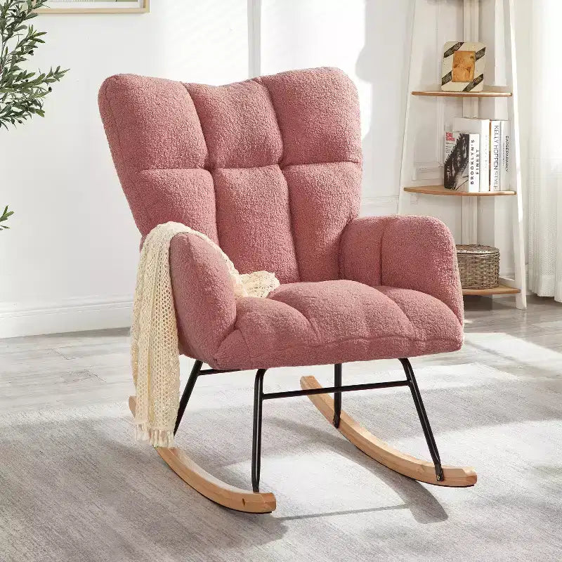 Fauteuil à bascule Vatros Chaise de nurserie Fauteuil à bascule moderne avec dossier haut