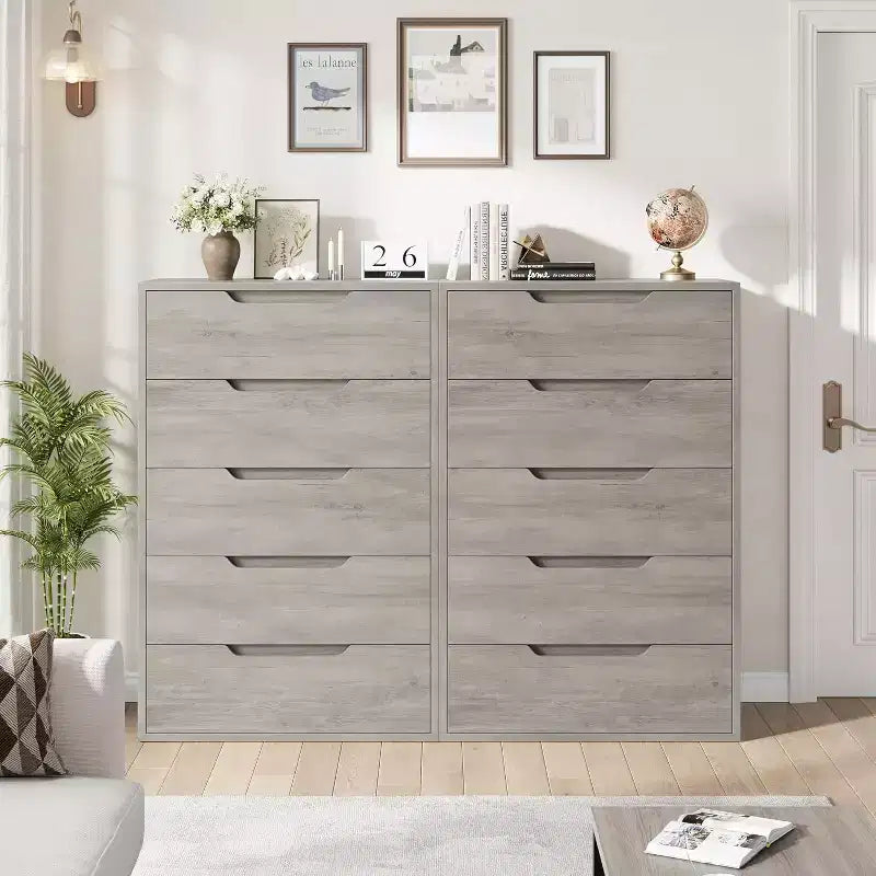 Commode de rangement haute autoportante élégante WhizMax avec 5 tiroirs spacieux