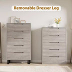 Commode de rangement haute autoportante élégante WhizMax avec 5 tiroirs spacieux