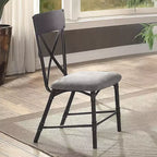 Simple Relax – Lot de 2 chaises d'appoint rembourrées en tissu avec dossier en X, gris et noir sablé