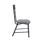 Simple Relax – Lot de 2 chaises d'appoint rembourrées en tissu avec dossier en X, gris et noir sablé
