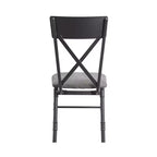 Simple Relax – Lot de 2 chaises d'appoint rembourrées en tissu avec dossier en X, gris et noir sablé