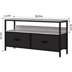 Meuble TV 2 tiroirs avec étagère ouverte, console polyvalente pour téléviseurs de 32 à 50 pouces, idéal pour le rangement du salon