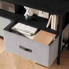 Meuble TV 2 tiroirs avec étagère ouverte, console polyvalente pour téléviseurs de 32 à 50 pouces, idéal pour le rangement du salon