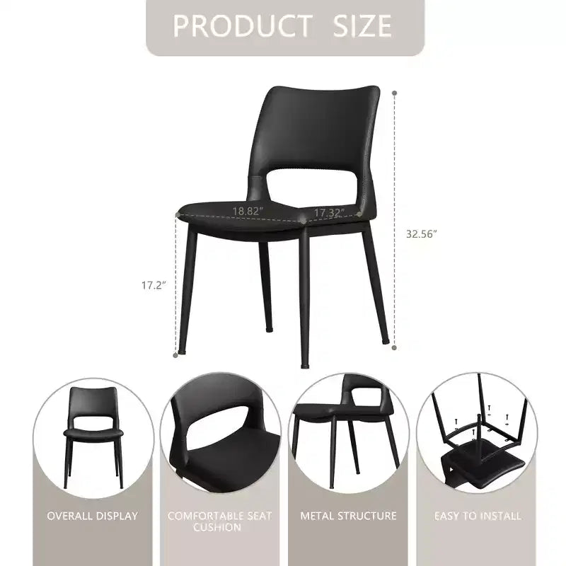 Vatros Lot de 2 chaises de salle à manger modernes en similicuir