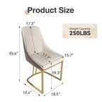 CLIHOME Lot de 2 chaises de salle à manger modernes à dossier haut avec pieds en métal