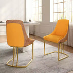 CLIHOME Lot de 2 chaises de salle à manger modernes à dossier haut avec pieds en métal