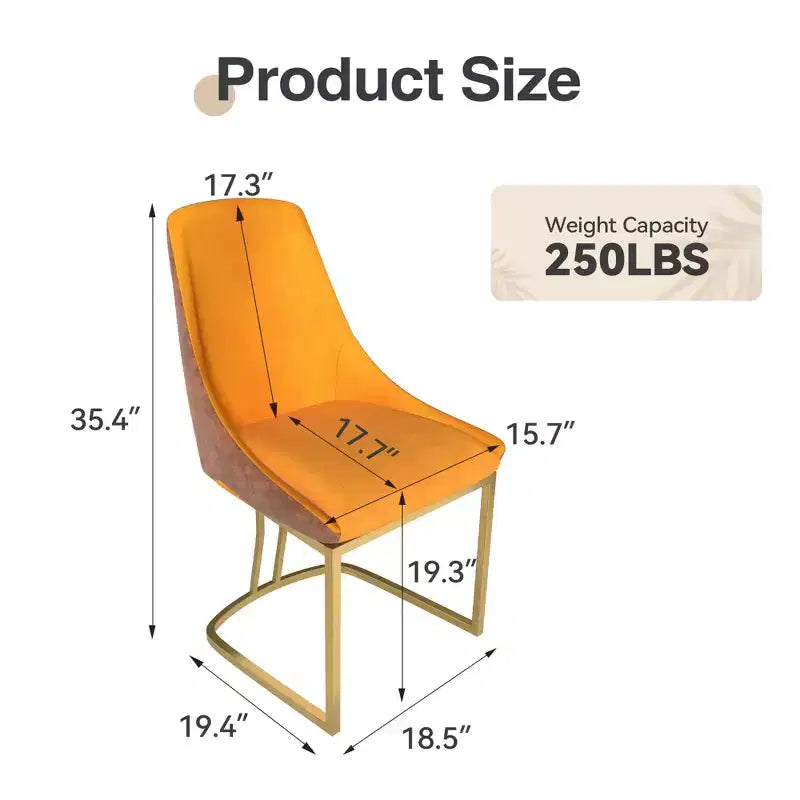 CLIHOME Lot de 2 chaises de salle à manger modernes à dossier haut avec pieds en métal