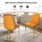 CLIHOME Lot de 2 chaises de salle à manger modernes à dossier haut avec pieds en métal