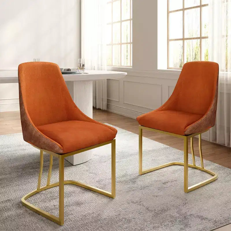 CLIHOME Lot de 2 chaises de salle à manger modernes à dossier haut avec pieds en métal