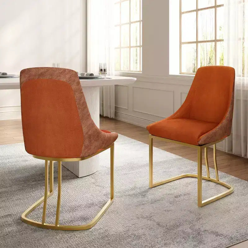 CLIHOME Lot de 2 chaises de salle à manger modernes à dossier haut avec pieds en métal