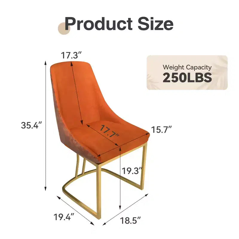 CLIHOME Lot de 2 chaises de salle à manger modernes à dossier haut avec pieds en métal