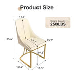CLIHOME Lot de 2 chaises de salle à manger modernes à dossier haut avec pieds en métal