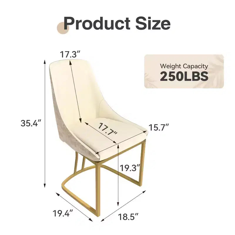 CLIHOME Lot de 2 chaises de salle à manger modernes à dossier haut avec pieds en métal
