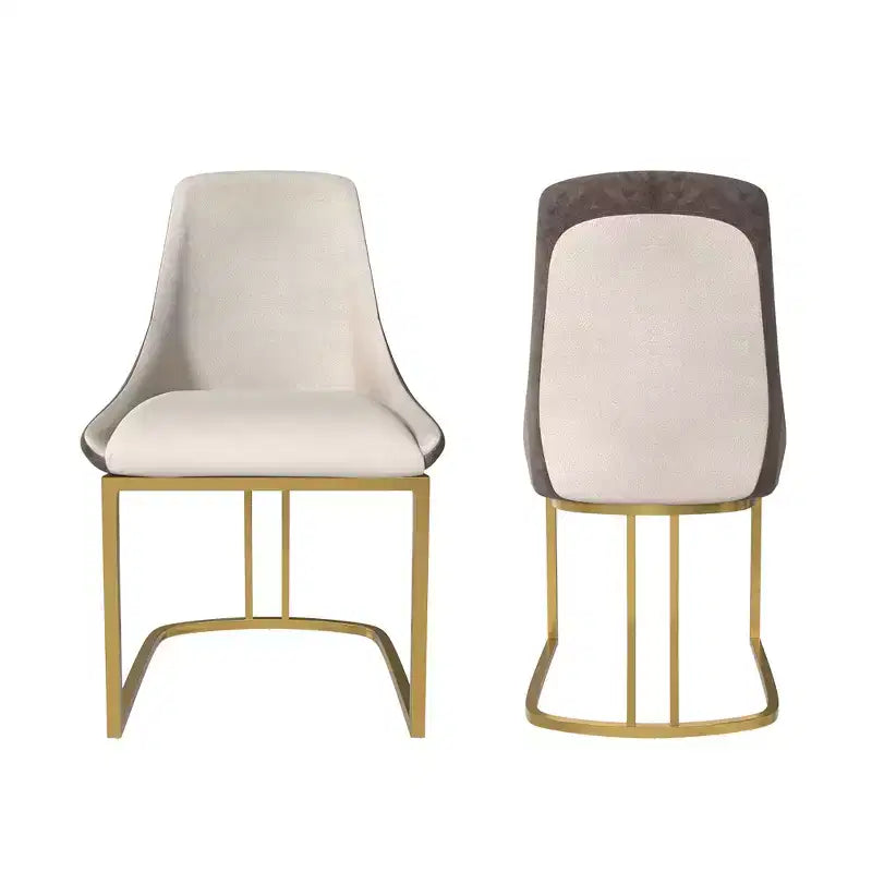 CLIHOME Lot de 2 chaises de salle à manger modernes à dossier haut avec pieds en métal