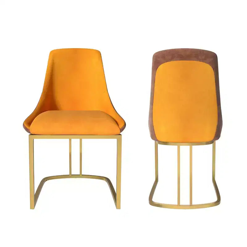 CLIHOME Lot de 2 chaises de salle à manger modernes à dossier haut avec pieds en métal