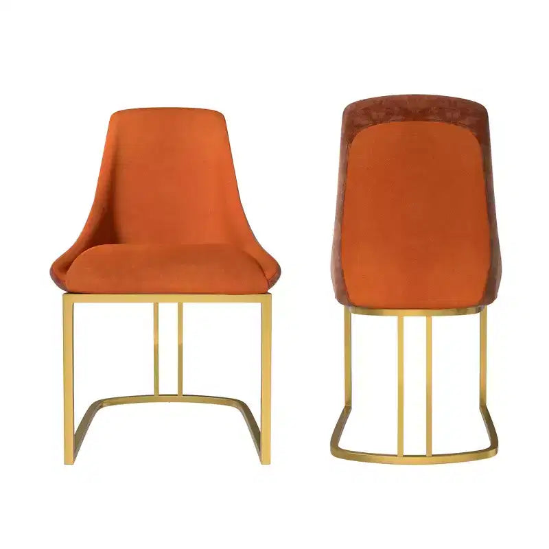 CLIHOME Lot de 2 chaises de salle à manger modernes à dossier haut avec pieds en métal