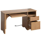 Bestier Bureau d'ordinateur 55 pouces pour PC avec prises électriques, tiroir coulissant pour clavier et tiroirs de rangement