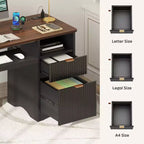 Bestier Bureau d'ordinateur 55 pouces pour PC avec prises électriques, tiroir coulissant pour clavier et tiroirs de rangement