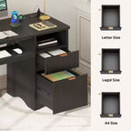 Bestier Bureau d'ordinateur 55 pouces pour PC avec prises électriques, tiroir coulissant pour clavier et tiroirs de rangement