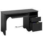 Bestier Bureau d'ordinateur 55 pouces pour PC avec prises électriques, tiroir coulissant pour clavier et tiroirs de rangement