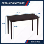 Table de salle à manger FDW, Table de cuisine pour petits espaces, Design moderne rectangulaire, Marron