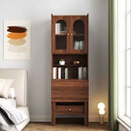 CLIHOME Tables de Nuit Pliantes Convertibles, Armoire de Bureau avec Étagère et Tiroir, Poste de Travail Multifonctionnel pour Bureau à Domicile