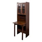 CLIHOME Tables de Nuit Pliantes Convertibles, Armoire de Bureau avec Étagère et Tiroir, Poste de Travail Multifonctionnel pour Bureau à Domicile