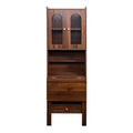 CLIHOME Tables de Nuit Pliantes Convertibles, Armoire de Bureau avec Étagère et Tiroir, Poste de Travail Multifonctionnel pour Bureau à Domicile