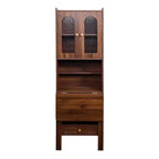CLIHOME Tables de Nuit Pliantes Convertibles, Armoire de Bureau avec Étagère et Tiroir, Poste de Travail Multifonctionnel pour Bureau à Domicile