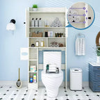 Étagère de rangement de salle de bain avec portes de grange, porte-rouleau de papier toilette