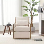 Fauteuil d'appoint Okak pour chambre à coucher, fauteuil pivotant à 360 degrés en velours côtelé, fauteuil de loisirs, fauteuil d'appoint moderne surdimensionné