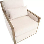 Fauteuil d'appoint Okak pour chambre à coucher, fauteuil pivotant à 360 degrés en velours côtelé, fauteuil de loisirs, fauteuil d'appoint moderne surdimensionné