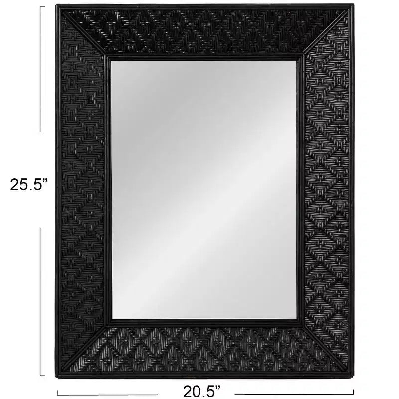 Miroir mural rectangulaire en rotin tissé à la main Storied Home