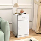Bureau d'ordinateur pliable Costway avec armoire à tiroirs et étagère réglable à roulettes pour salon, Noir/Blanc