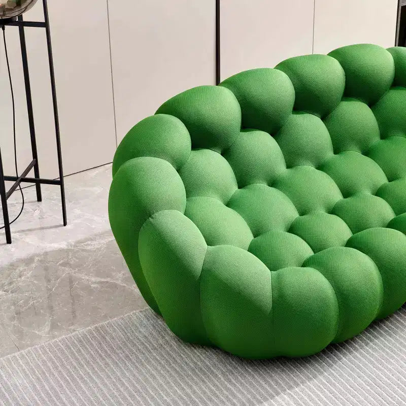 Canapé deux places alvéolé en tissu maille 3D, canapé de sol moderne de 75 pouces, vert