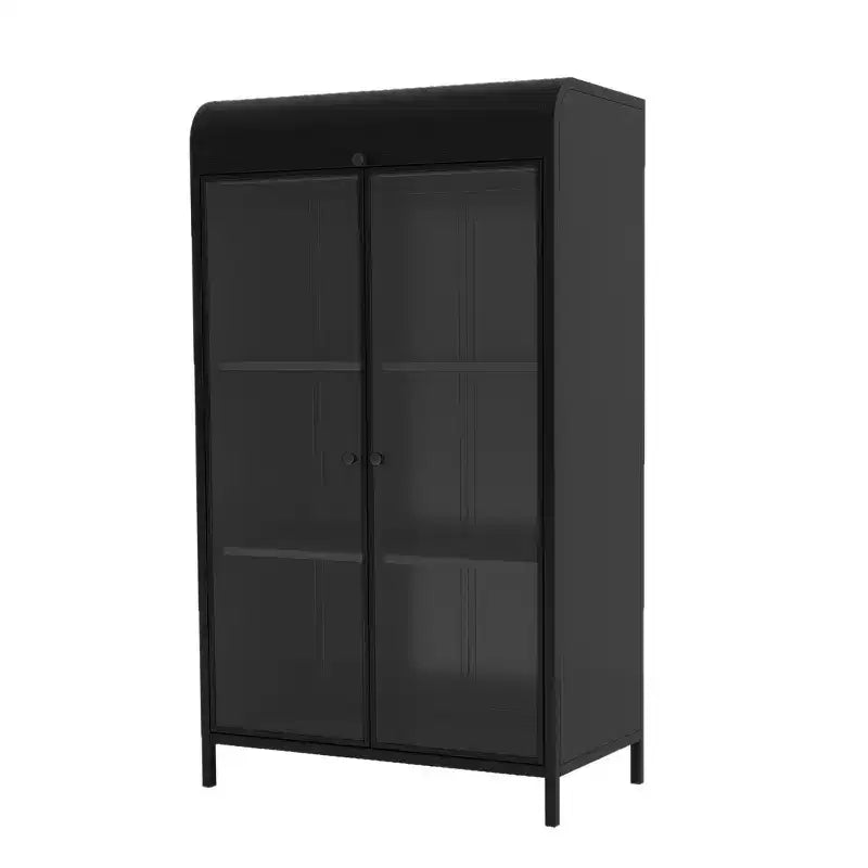 CLIHOME Armoire de Rangement Haute en Métal de 120,9 cm, Étagère de Présentation à 4 Niveaux avec Étagères Ouvertes, Bahut Autonome en Acier