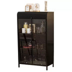 CLIHOME Armoire de Rangement Haute en Métal de 120,9 cm, Étagère de Présentation à 4 Niveaux avec Étagères Ouvertes, Bahut Autonome en Acier