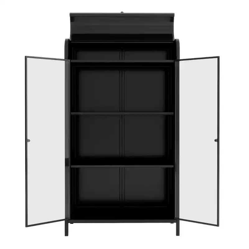 CLIHOME Armoire de Rangement Haute en Métal de 120,9 cm, Étagère de Présentation à 4 Niveaux avec Étagères Ouvertes, Bahut Autonome en Acier