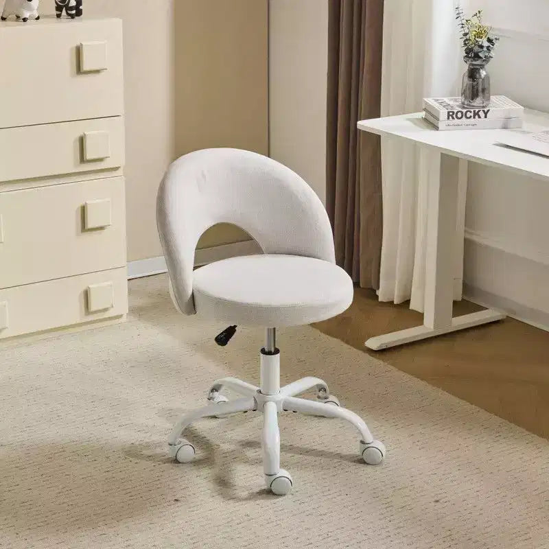 Karl Home | Fauteuil de bureau pivotant en coton et lin 24 W jaune clair