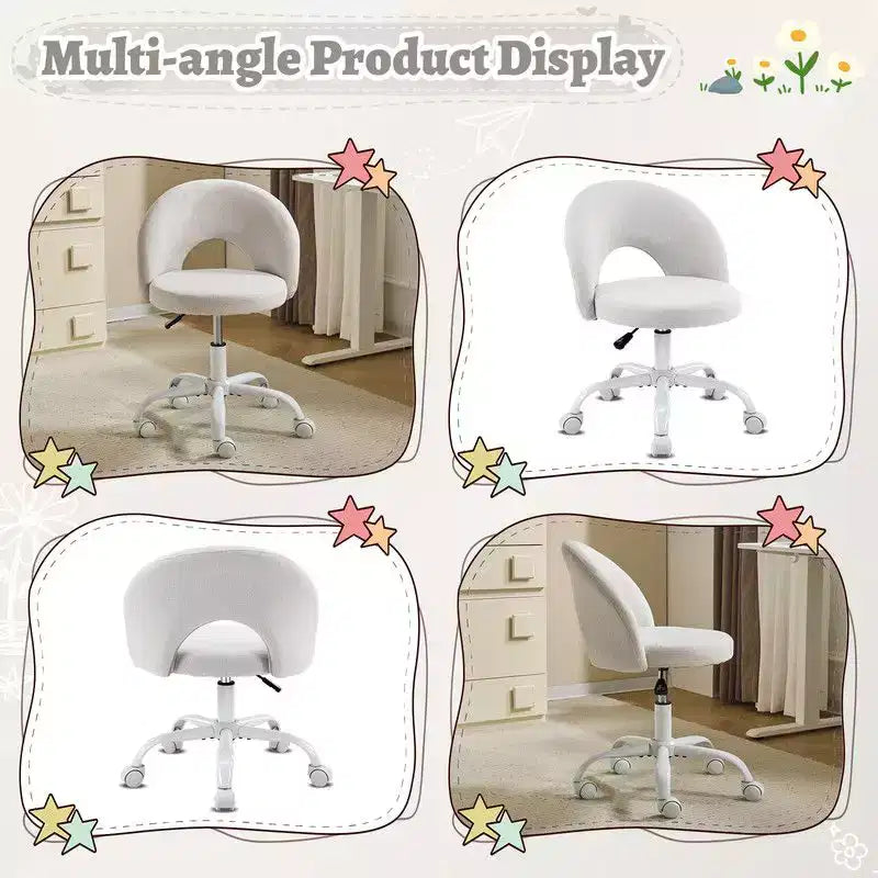 Karl Home | Fauteuil de bureau pivotant en coton et lin 24 W jaune clair