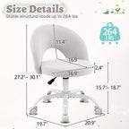 Karl Home | Fauteuil de bureau pivotant en coton et lin 24 W jaune clair