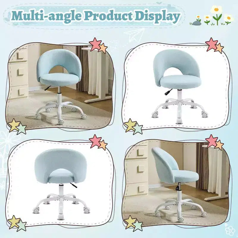 Karl Home | Fauteuil de bureau pivotant en coton et lin 24 W jaune clair